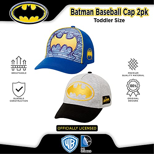 DC Comics Boys' Super Hero Baseball Cap - 2 Pack 3D Superman, Batman, Justice League Curved Brim Snap Back Hat (2T-7)4