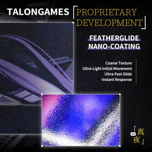 Image of TALONGAMES Glass Gaming Mouse Pad 真夜MAYO, FeatherGlide Coating, Speed Surface, Ultra-Thin 1.5mm, Custom Silicone Base, Ultra-Smooth, Large 490x420mm, High Precision, Tempered AGC Glass (ULTRAPAD, S3)