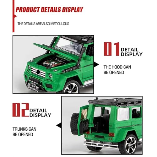 Image of 1:32 Scale BRABBUS G550 Toy Car | Metal Pullback Diecast Car for Kids with Openable Doors, Sound, Light Effects Toy for Car Enthusiasts (Color As Per Available)