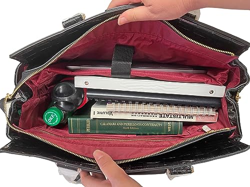 Image of JKM & Company Rolling Laptop Bag for Women | Designer Wheeled Briefcase | Fits 13-17 inch Laptops | Office Travel Computer Case