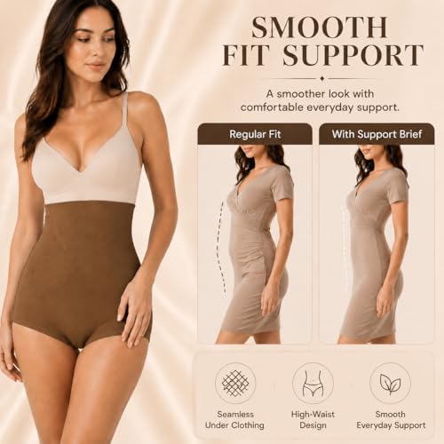 Image of DREAM SLIM Women's High-Waist Seamless Body Shaper Briefs Tummy Control Panty Butt Lifter Shapewear Slim Waist Trainer