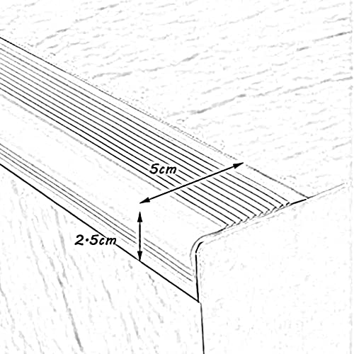 Image of Self-Adhesive Rubber Step Protector Edge Trim Strips,L-Shaped Corner Guard Staircase Threshold Strip,Anti Slip Tread, Used for Indoor Outdoor Tile(Pack of 2,2 Meter)