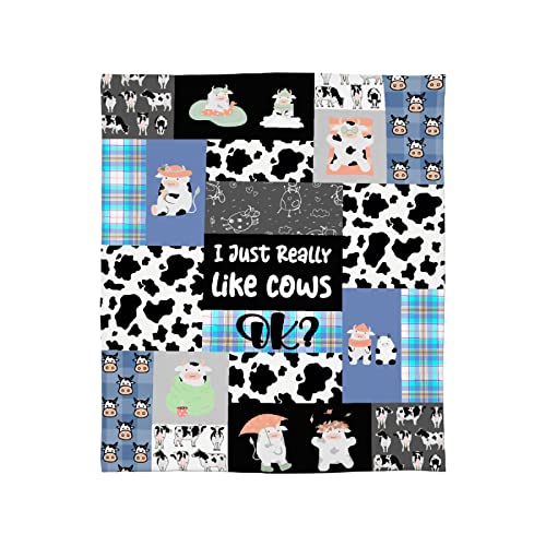Comforzykets I Just Really Like Cows Ok？ Flannel Blanket Microfiber Lightweight Decor Soft Cozy Warm Fluffy Blanket All Season For Bed Couch Travel Beach 30 Inch X40 Inch #TOP15