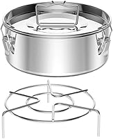 Vista 1 de Molde de flan con tapa, juego de olla a presión de acero inoxidable con mango de fácil elevación, olla a presión eficaz, Flanera Flan Maker