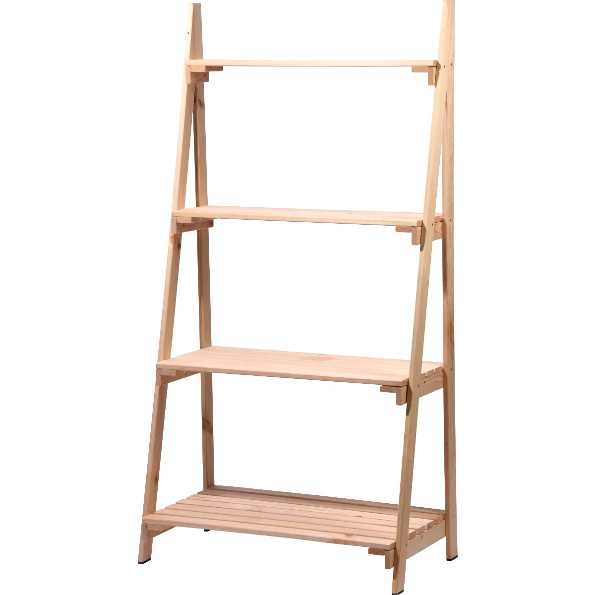 dobar® 58465e Großes Blumenregal 4-stufig | Pflanzregal Massivholz | Blumenleiter | Pflanzständer | Blumenständer | Multifunktionales Dekorationsregal | 4 Etagen | 75 x 39 x 146 cm | Natur