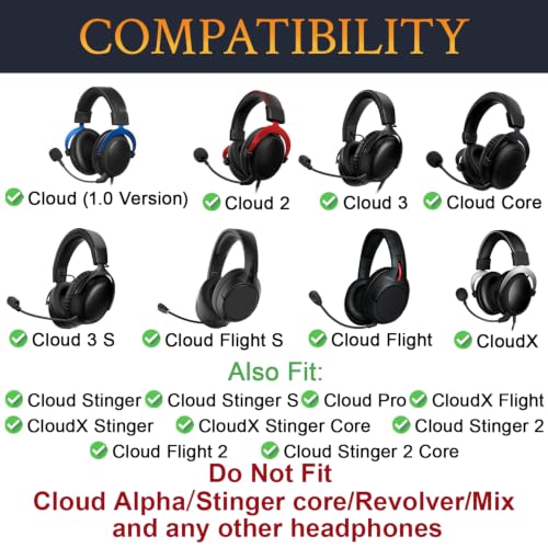 Image of SOULWIT Lambskin Earpads for HyperX Cloud (2 /3 /3S /1 /Pro) - Black | Also for Cloud (Flight /Flight2 /Stinger /Stinger2 /Stinger 2 Core /Core), CloudX (Stinger /Flight) Headset