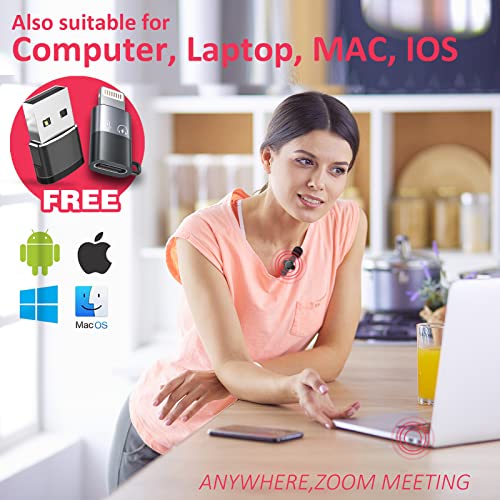 Aisizon Wireless Clip Mic, Wireless Lavalier Microphones, Lapel Clip-On Microphone, For Smartphone, Laptop, Video Recording, Tiktok, Facebook Live, Youtube Live Stream #TOP3