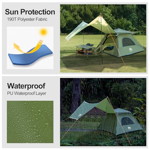 Carpa instantánea Night Cat con colchón y bolsa de dormir doble miniatura 5