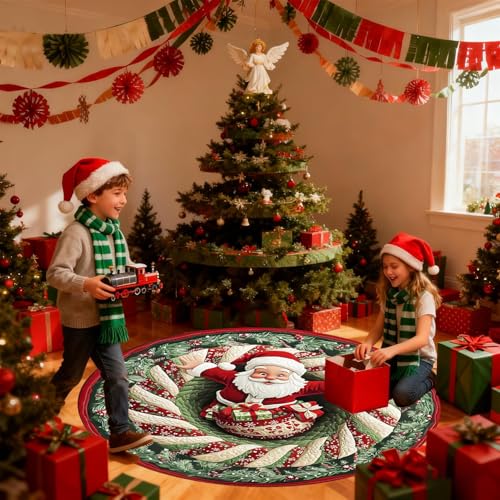 Alfombras navideñas para interiores de salón y dormitorio con efecto 3D 4