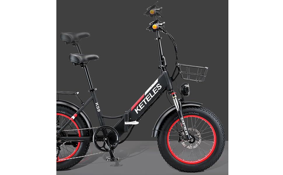 KETELES Klapprad E-Bike Elektrofahrrad 20 Zoll, 48V 18Ah Lithiumbatterie, Faltbares City E-Bike mit 4