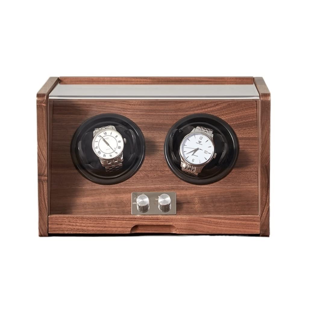 Estuche Relojes Caja De Almacenamiento Coctelera Reloj con Cubierta Transparente, Joyero Madera, Simple Retro Organizador(2 epitope)