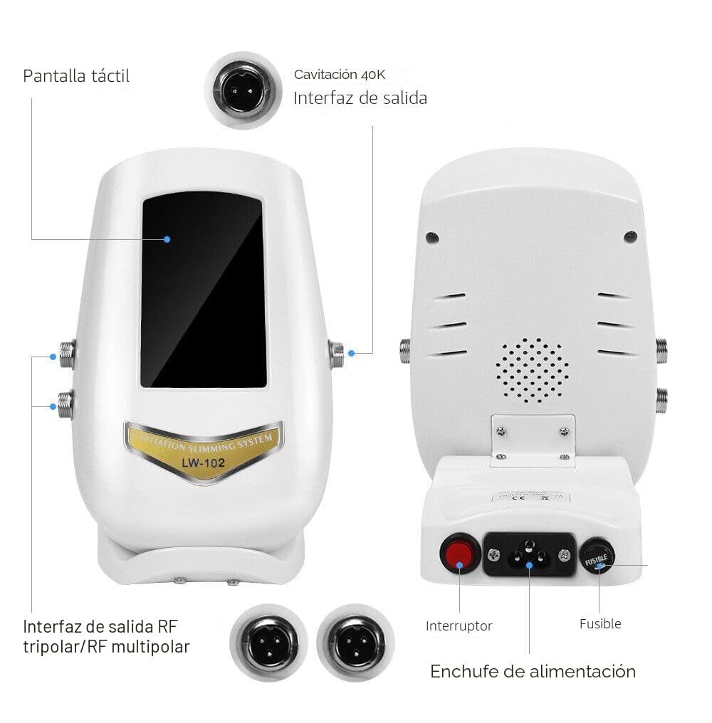 Máquina de Cavitación 3 en 1 - Instrumento de Radiofrecuencia Para Adelgazar y Esculpir el Cuerpo - Cuidado de la Piel y Belleza Facial Multifuncional