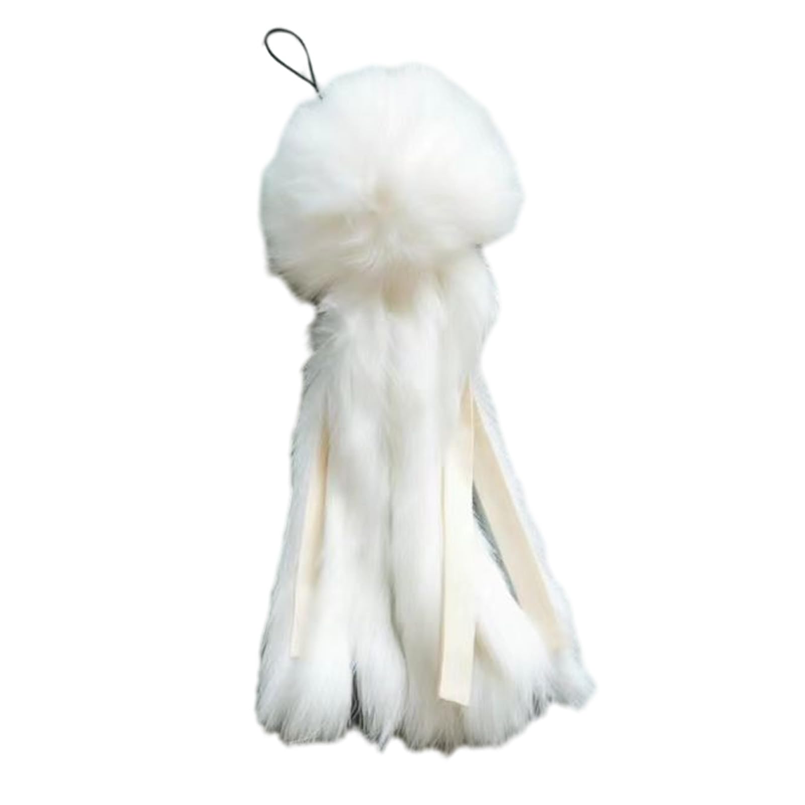Fluffy Octopus Cat Toy, Faux Fur Octopus, Cat Wand Toy Replacement, Interactive Kitten Kicker, Plush Enrichment for Indoor Cats Stimulates Hunting Instincts White 25cm