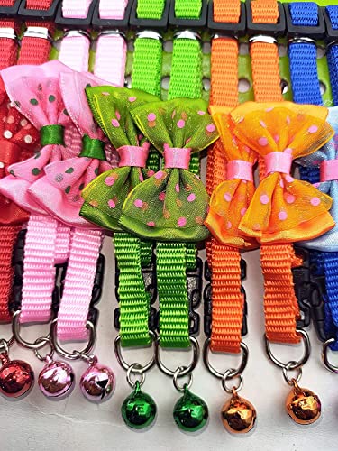 Image of Cat Collars I Color Full with Bell and I Bow Kitten and Small Dogs I Soft Adjustable Collar Safe I Solid and Protection for I Cats and Puppies Cute with Bow Design I (Color May Vary) (Purple)