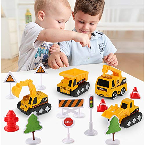 Dwi Dowellin Construction Truck Toys and Play Mat | Multifunction Scenestorage Truck with Sounds and Lights | Die-cast Vehicle Car Toys Set | Birthday Gift Toys for Boys 3,4,5,6,7 Year Olds - Thumbnail 2