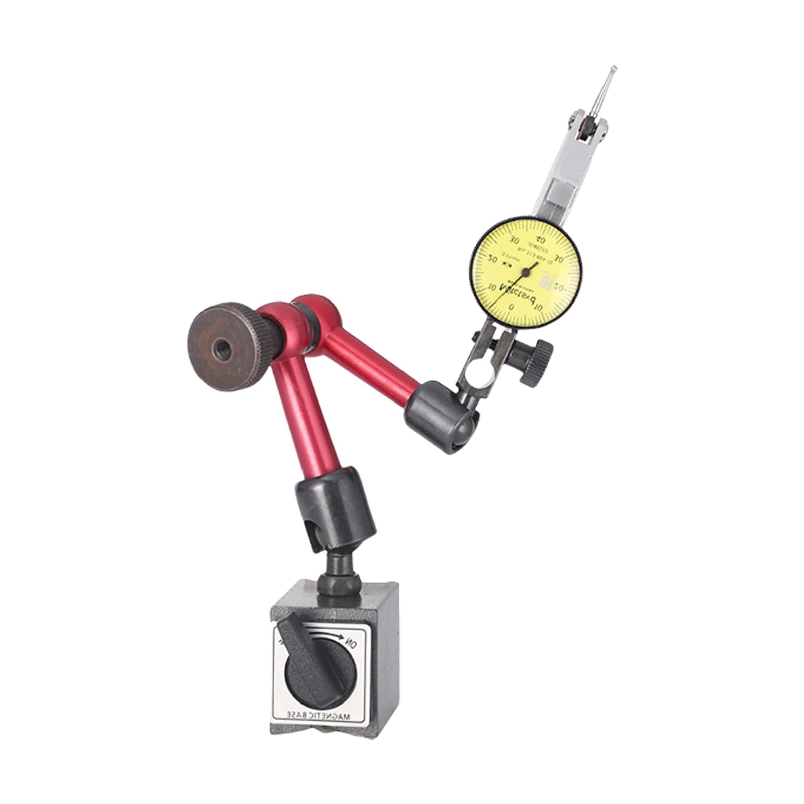 Medidores de diales y base de soporte para instrumentos de medición, brazo ajustable, diseño protector preciso de mesa de trabajo