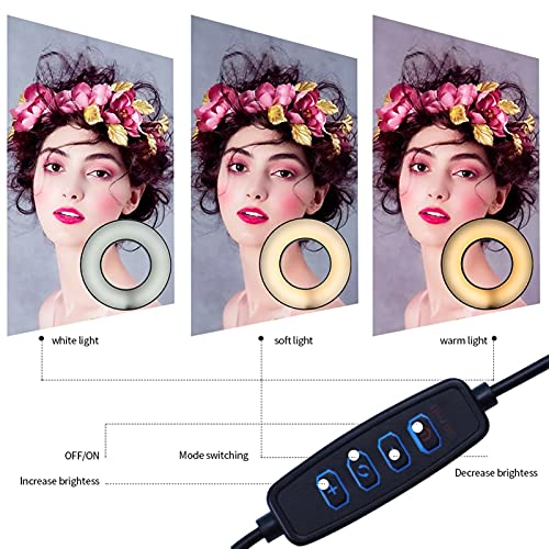 Anillo de luz para selfie SCRUBY de 16 cm con soporte de móvil para escritorio 3