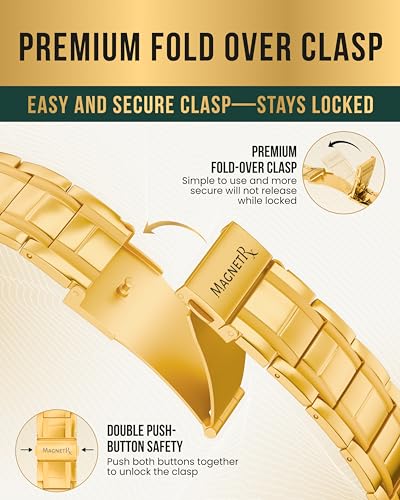 Image of MagnetRX 3X Strength Titanium Magnetic Bracelet - Magnetic Bracelets for Men - Premium Fold-Over Clasp and Adjustable Length with Sizing Tool