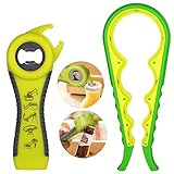 Maxracy Premium All-in-one Bottle Can Lid Twist Gripper Ideal for Seniors Arthritis Suffers and Weak Hands with Free Jar Opener (5-in-1 Green and 4-in-1 Yellow)