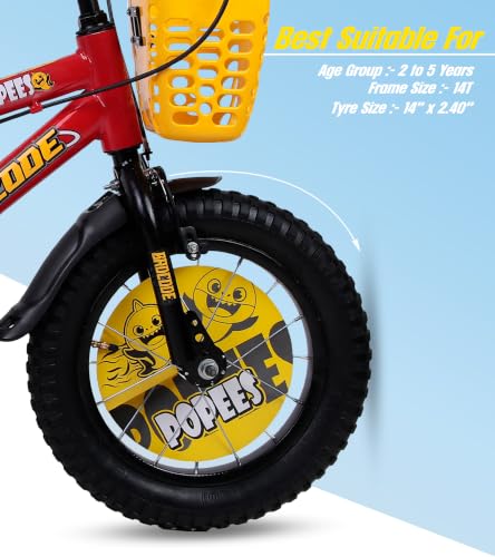 Image of BROCODE Kids Cycle for 2 to 5 Years Boys and Girls 14T Cycle for Kids with Training Wheels Front Basket High Tensile Steel Frame Adjustable Seat Single Speed Bicycle Professional Assembling Required