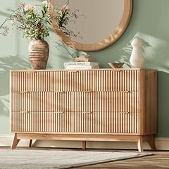 54''w 7 Drawers Natural Wood