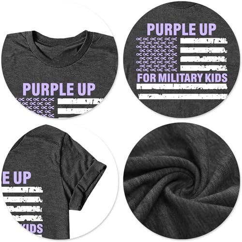 Purple Up for Military Kids Shirts Military Kids Month T Shirt Purple Up Day Shirt Military Children Awareness Tee Tops 6