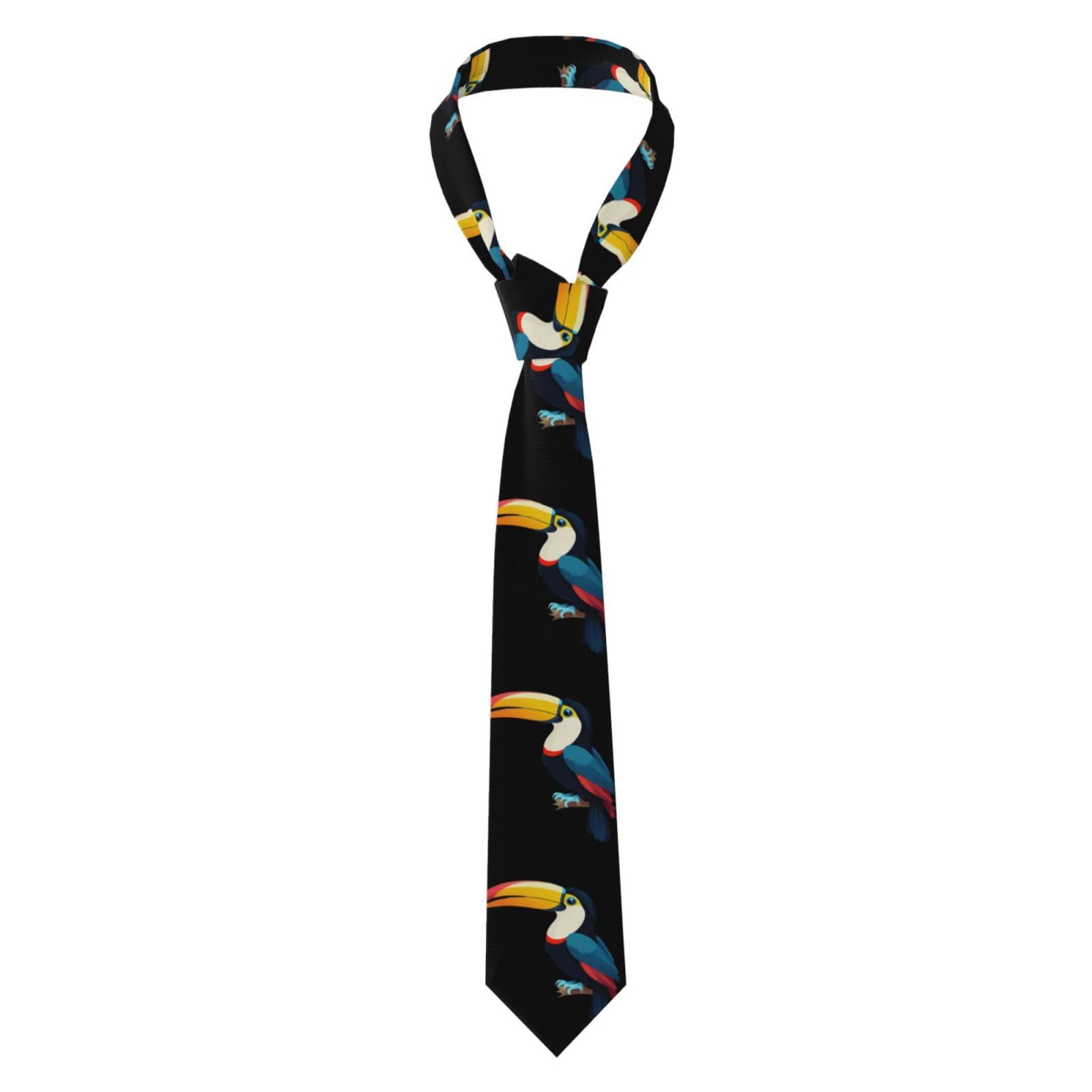 WHJSSF Tropical Toucan Picture Men's Necktie - Silk Tie for Men, Fashion for Business, Weddings, Parties, and as a Gift (57X3.1 Inch, Easy Care)