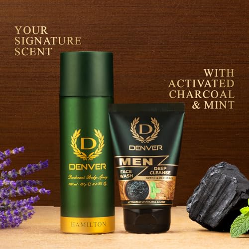 Image of DENVER Gift Pack Hamilton Deodorant (200 ML) + Face wash (100 Gram)- Pack of 1