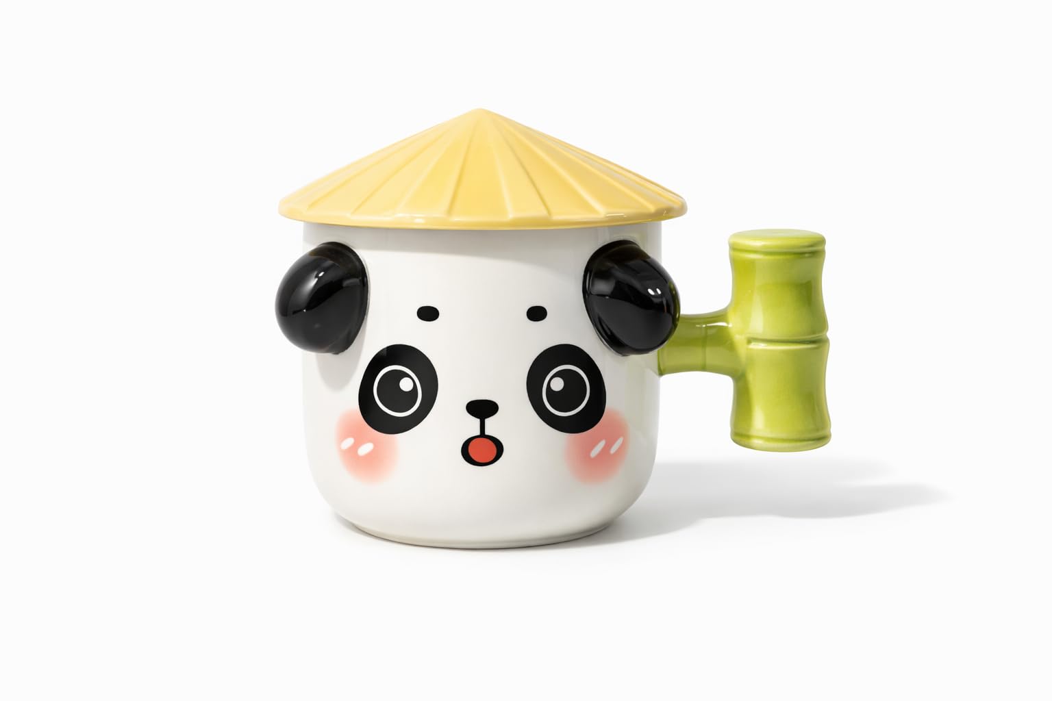 Vasukie Bamboo Panda Coffee Mug with Lid, Mugs for Coffee, Rakhi for Brother, Birthday Gift, Ceramic Mug, 3D Coffee Mug (Bamboo Panda)