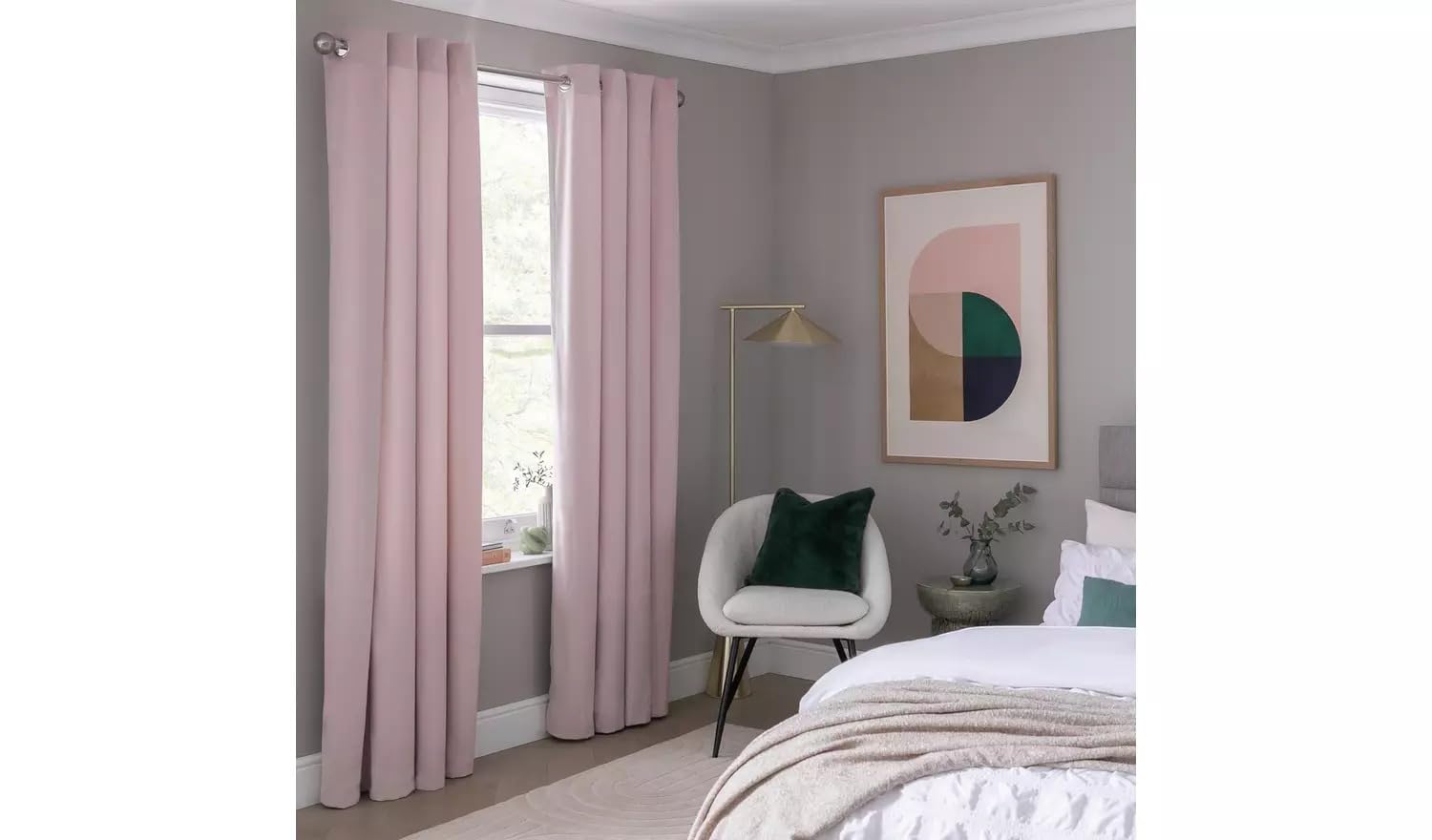 SEGOY Eyelet Curtains - Blush Pink -229x229cm
