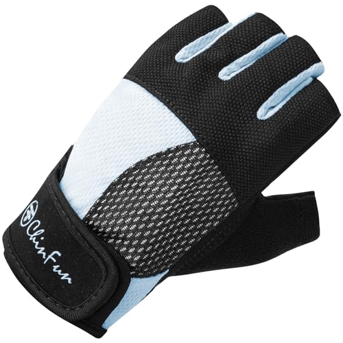 Image of ChinFun Kayaking Gloves 3 /4 Finger - Provide Cushioning and Protection | Resistant Palm and Grip, Easy to Take on and Off, Perfect for Diving, Sailing, Kayaking - Men, Women, Youth