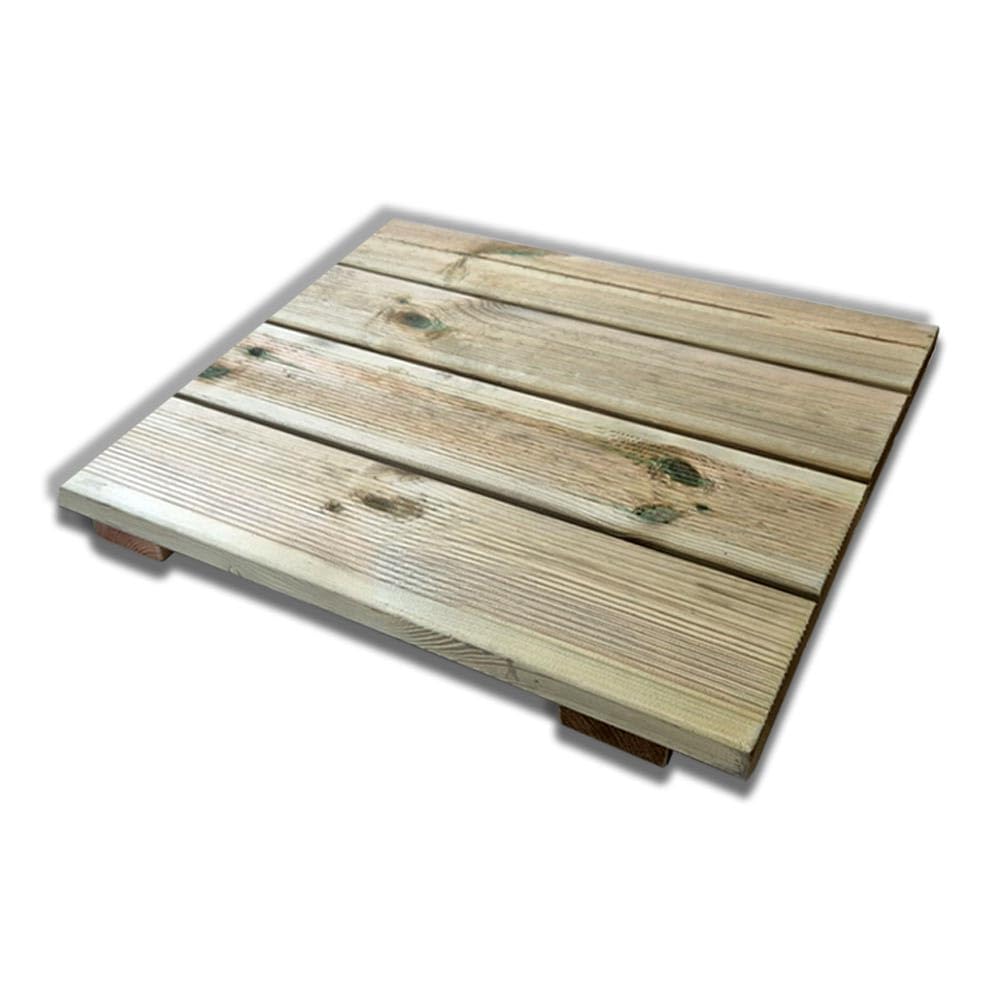 Plateau de douche antidérapant en bois de pin pour salle de bain, 60 x 60 cm, épaisseur 4,5 cm