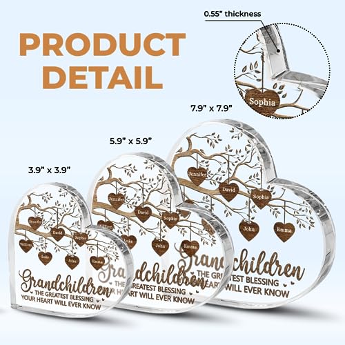 Pawfect House Birthday Grandma Gifts - Gifts For Grandma From Granddaughter, Grandson - Nana Gifts - Best Grandma Mothers Day Gifts - Grandmother Gift Ideas - Personalized Heart Shaped Acrylic #TOP3