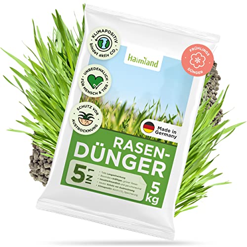 HALMLAND organischer Rasendünger Herbst mit Langzeitwirkung durch Pflanzkohle - für gesunden, extra kräftig grünen Rasen - tierfreundlich, aktiver Klimaschutz Cover