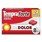 Tempra Forte 650mg paracetamol, para dolor, caja con 24 tabletas
