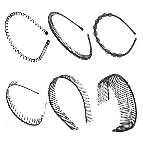 Serre-tête bandeau ondulé en métal homme et femme lot de 6 accessoires cheveux tendance