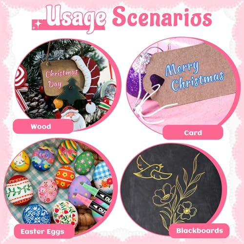 Mennitr Schultüte Füllung, 8 Glitzerstifte Magische Doppelspitze, Einschulung Mädchen, 16 Farben Outline Zauberstifte, Geschenke für Mädchen 4-12 Jahre, Mitgebsel Kindergeburtstag (Gold und Silber)