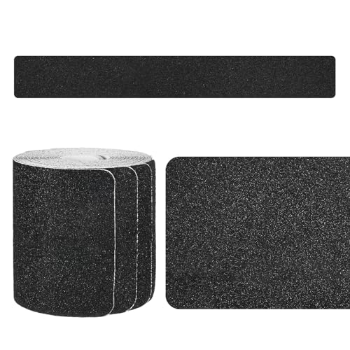 Image of M METERXITY 10-Pack Anti Slip Traction Tape 30 inch x 4 inch Best Grit Outdoor Non-Skid Tape High Traction Friction Abrasive Adhesive for Indoor /Outdoor Stairs Step [Black]