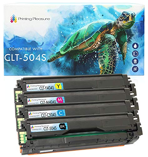 Printing Pleasure CLT-504S 4 Toner Cartridges CLT-P504C compatible for Samsung Xpress SL-C1810W SL-C1860FW CLX-4195FN CLX-4195N CLX-4195FW CLP-415N CLP-415NW | Black/Cyan/Magenta/Yellow