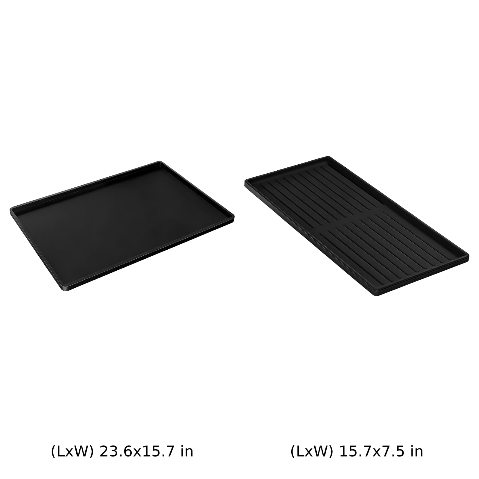 2 Stk. Silikon-Kaffeeunterlagen-Set, mit 60 x 39,9 cm Kaffeeunterlage und 39,1 x 19 cm Abtropfmatte, rutschfest, hitzebeständig, schwarz, für Küche und Kaffeebar