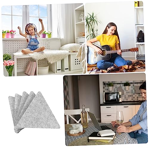 Pack de 12 paneles acústicos triangulares de fieltro con adhesivo para insonorización miniatura 7