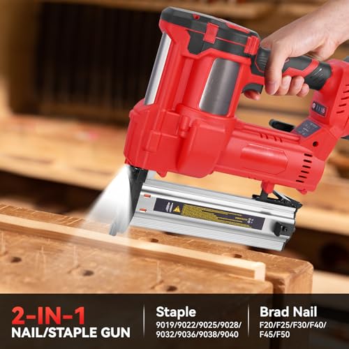Electric Nail Gun Cordless Staple Gun - for DIY Projects of Upholstery, Home Improvement and Woodworking, Available in Straight Nails and U Nails (Red-B) 4 Electric Nail Gun Cordless Staple Gun - for DIY Projects of Upholstery, Home Improvement and Woodworking, Available in Straight Nails and U Nails (Red-B) - Image 4