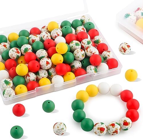 50pcs Scarlet Red 15mm Round Silicone Beads For Jewelry Making, Keychains & Farmhouse Decor