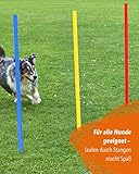 SPORTIKEL24 Slalomstangen 100 cm – ø 32 mm – 5er-Set mit Metallspitze – Rot – Trainingsstangen für Agility, Fußball & Koordinationstraining