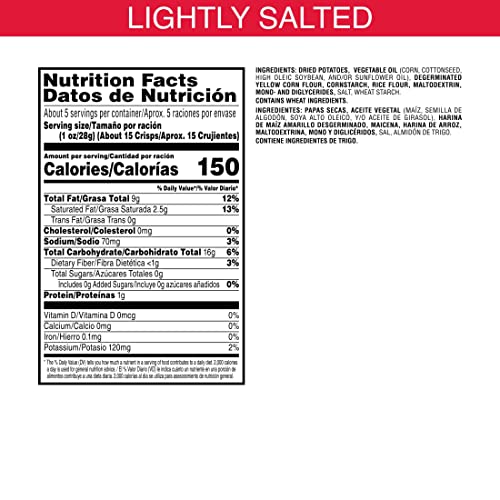 Pringles Potato Crisps Chips, Lunch Snacks, On-The-Go Snacks, Lightly Salted, 5.2Oz Can (1 Can) #TOP2