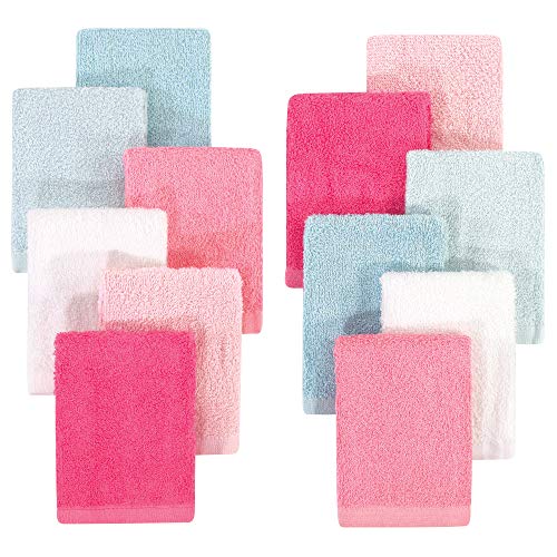 Image of Hudson Baby Unisex Baby Rayon from Bamboo Woven Washcloths 12pk, Coral Mint, One Size