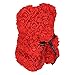 WinmetEuro Rose Teddybär Box, handgemachte voll zusammengebaute rote konservierte Blumenbärenpuppe, Dekoration für Ferienhauszubehör Valentinstag