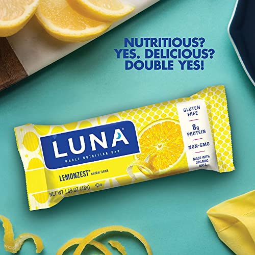 Luna Nutrition Bar for Women, Lemon Zest, 15 pk 1.69 oz
