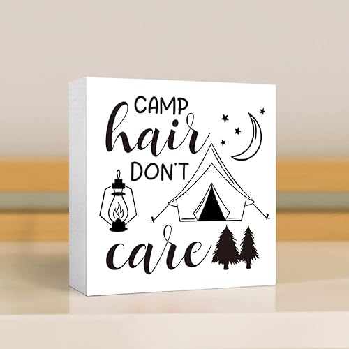 Miniatura 4 de Letrero de madera para campamento, divertido letrero rústico para campamento, con texto en inglés "Don't Care", decoración de casa rodante,