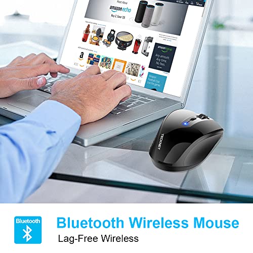 Ratón inalámbrico TECKNET Bluetooth de 3200 dpi ergonómico para portátil 5